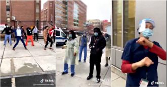 In the United States, doctors and nurses dance to celebrate the arrival of the Covid vaccine.  The video released by the Boston hospital