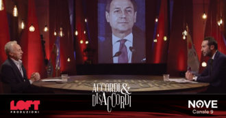 Copertina di Renzi, Travaglio ad Accordi&Disaccordi (Nove): “Giuseppe Conte? L’ho visto amareggiato: ora che vediamo la luce, c’è il ‘disturbatore'”