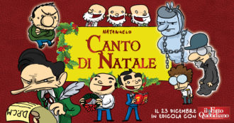 Copertina di “Canto di Natale”: lo speciale di 4 pagine firmato da Natangelo mercoledì 23 sul Fatto Quotidiano. E al posto di Scrooge c’è Conte