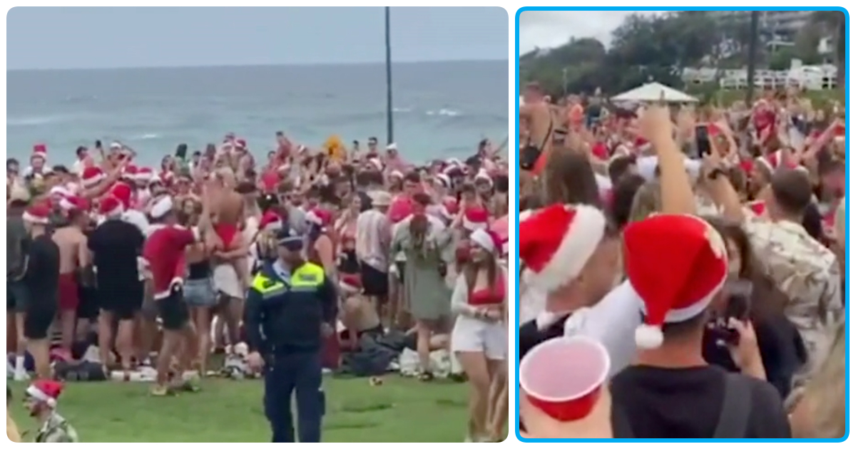 Pazza festa di Natale a Bronte Beach: centinaia di turisti si sono riuniti senza maschere, temevano uno scoppio – video