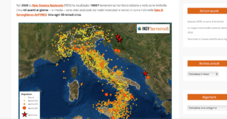 Copertina di Terremoti, nel 2020 l’Ingv ha localizzato più di 16mila scosse: “In media 45 al giorno, uno ogni mezz’ora”. Sul sito la mappa interattiva