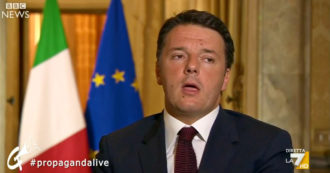 Copertina di La giornalista gli fa una domanda, la scena muta di Matteo Renzi in inglese (nel video ironico di Propaganda Live)