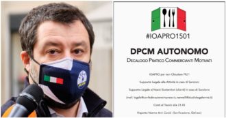 “Io apro”: chi sono i ristoratori anti-Dpcm ora sostenuti dalla Lega. La Fipe-Confcommercio: “Mai iniziative illegali, confronto istituzionale”