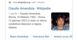 Copertina di “È morto Claudio Amendola”: la fake news su Wikipedia. Ecco cosa c’è dietro