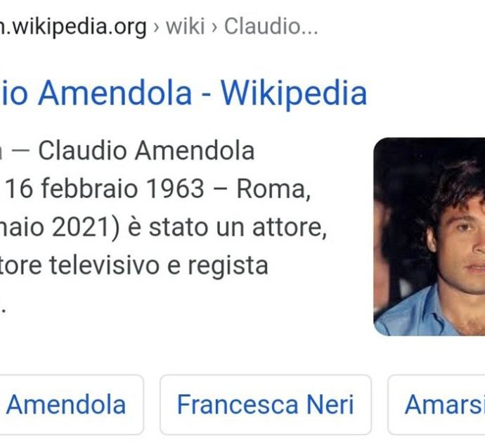 “È morto Claudio Amendola”: la fake news su Wikipedia. Ecco cosa c’è dietro