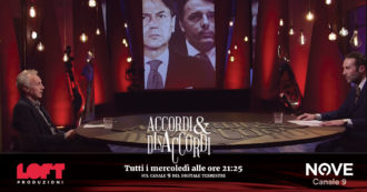 Copertina di Marco Travaglio ad Accordi&Disaccordi (Nove): “Perché Renzi ha lasciato due ministeri? Perché pensava di ottenerne in cambio altri più pesanti”