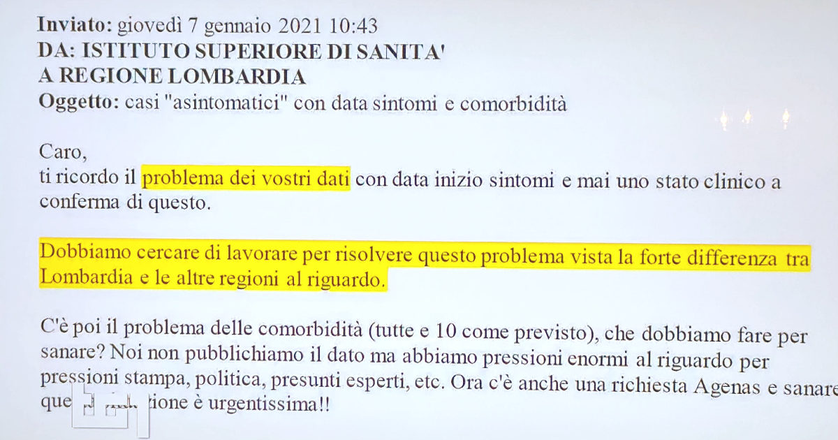 L’email del 7 gennaio in cui l’Iss avvertiva la Lombardia: “Ricordo il problema dei vostri dati”. La richiesta di rettificare l’Rt è arrivata il 22