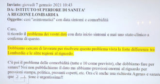 L’email del 7 gennaio in cui l’Iss avvertiva la Lombardia: “Ricordo il problema dei vostri dati”. La richiesta di rettificare l’Rt è arrivata il 22