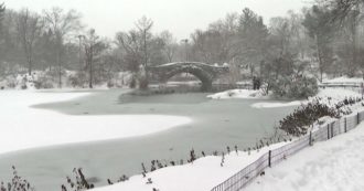 Copertina di Tempesta di neve a New York, città paralizzata e voli cancellati: le immagini