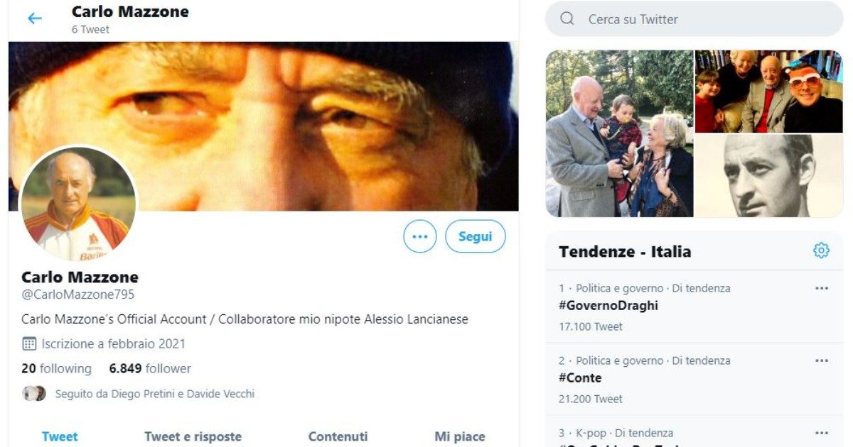 Carletto Mazzone sbarca su Twitter a 83 anni. Foto in bianco e nero, “Peppe Guardiola”, la famiglia: scatti di un calcio verace che non c’è più