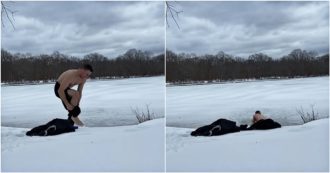 Il folle allenamento del campione di arti marziali: il tuffo nel lago ghiacciato finisce malissimo