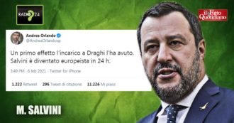 Copertina di Salvini: “Io convertito all’europeismo? Lascio agli altri queste etichette. Ho avuto contatti con Renzi e Di Maio, non con Pd. Ma li avremo”