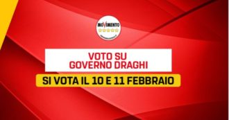 Copertina di Governo Draghi, sul supporto del Movimento 5 stelle decideranno gli iscritti: il voto online su Rousseau dal 10 all’11 febbraio