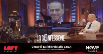 Copertina di Manuela Arcuri a La Confessione (Nove) di Peter Gomez: “Un ménage à trois con Berlusconi per far lavorare in tv mio fratello? Mai detto”