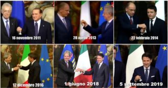 Campanella, 10 anni di passaggi di consegne: da Berlusconi-Monti a Conte-Draghi passando per Renzi-Letta tra sorrisi e imbarazzi