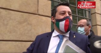 Copertina di Governo, Salvini: “Euro irreversibile? Draghi ha sempre ragione”. Anche il capogruppo Romeo glissa sul passaggio “europeista” del premier