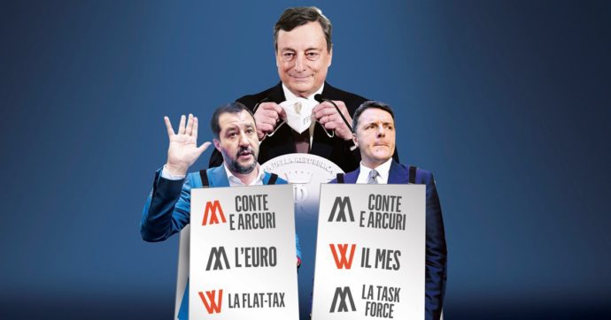 In Edicola sul Fatto Quotidiano del 18 Febbraio: Sarà “continuità”. Il premier delude Renzi su Recovery, Mes e task force; e Salvini su euro, Covid e Russia