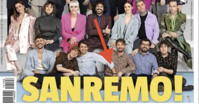 Sanremo 2021, il dettaglio nella copertina di Tv Sorrisi e Canzoni: la “manata sul pacco” non passa inosservata