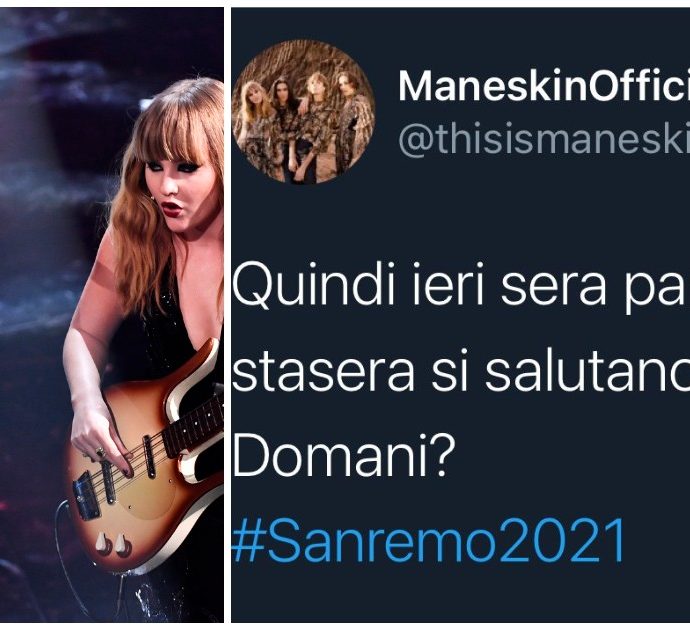 Sanremo 2021, Maneskin furiosi su Twitter contro Fiorello e Amadeus: “Ieri sera parlavano di c*lo, stasera si salutano con il c*lo”. Ma c’è un motivo