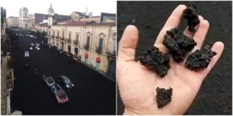 Copertina di Etna, alle pendici del vulcano piovono lapilli come sassi. Il video è impressionante e Musumeci dichiara lo stato di crisi