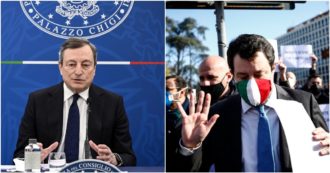 Salvini ora minaccia il governo sulle aperture: “Impensabile tenere chiuso ad aprile”. Draghi gli spiega: “Dipende dai dati dei contagi”
