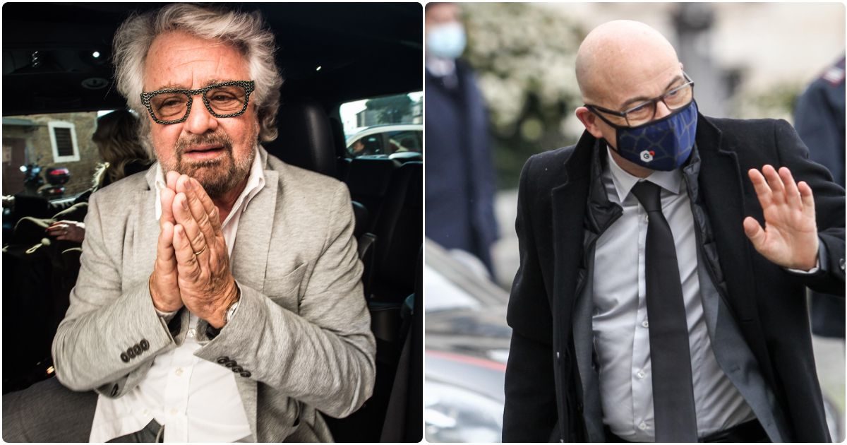Grillo si presenta con Cingolani dai parlamentari M5s: “Draghi è stato di parola. Reddito universale sarà la mia battaglia finale. Tetto dei due mandati? Io resto se c’è questo pilastro”
