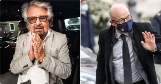 Copertina di Grillo si presenta con Cingolani dai parlamentari M5s: “Draghi è stato di parola. Reddito universale sarà la mia battaglia finale. Tetto dei due mandati? Io resto se c’è questo pilastro”