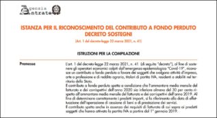 Copertina di Decreto Sostegni, al via le domande all’Agenzia delle Entrate per avere il contributo a fondo perduto. Come fare e quanti soldi spettano