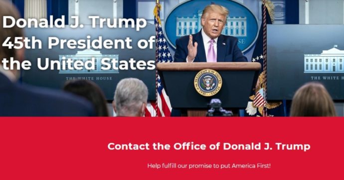 Donald Trump lancia il suo sito ‘revisionista’: nessuna traccia di impeachment, Covid e assalto al Congresso