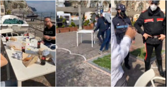 Copertina di Costiera Amalfitana, il movimento “IoApro” organizza un pranzo all’aperto in zona rossa: arriva il sindaco e getta via i tavolini – Video