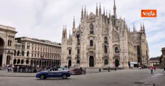 Copertina di Pasquetta in zona rossa, a Milano piazza Duomo e vie del centro semideserte: le immagini