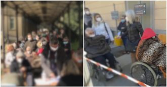 Copertina di Caos vaccini a Monza, over 80 in coda al freddo e proteste dopo l’apertura della Moratti ai non prenotati: “Arrabbiati, decisioni alla carlona”