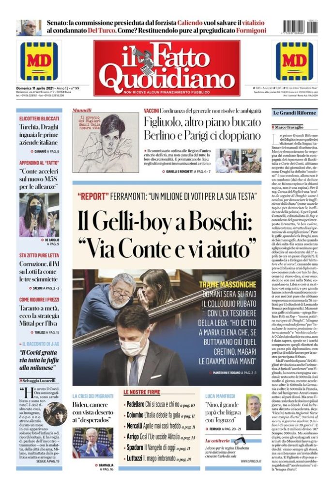 Copertina di domenica 11 aprile 2021