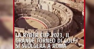 Copertina di Roma, l’anfiteatro di Nimes in Francia al posto del Colosseo: la gaffe del video sulla Ryder Cup postato da Virginia Raggi
