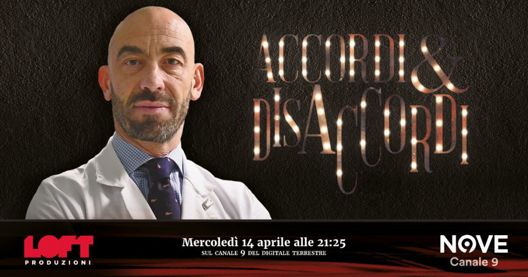 Matteo Bassetti ospite di Accordi&Disaccordi mercoledì 14 aprile alle 21.25 su Nove. Con Marco Travaglio