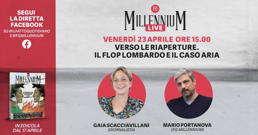 Verso le riaperture. Il flop lombardo e il caso Aria: segui la diretta di MillenniuM Live con Gaia Scacciavillani e Mario Portanova
