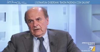 Copertina di Bersani a La7: “Nel mondo hanno la sfortuna di non avere scienziati da bar come Meloni e Salvini. Renzi su coprifuoco? Dice coglionate”