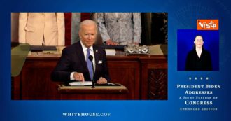 Copertina di Congresso Usa, Joe Biden saluta Kamala Harris: “Signora vicepresidente, nessuno ha mai detto queste parole da questo podio”