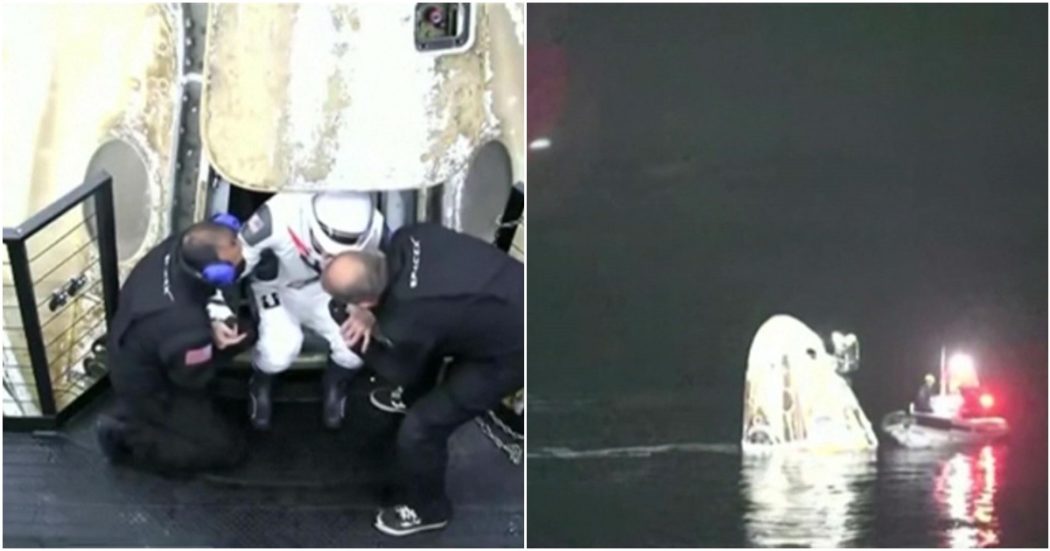 Ammaraggio della SpaceX dopo sei mesi nello spazio: così gli astronauti emergono dalla capsula – Video