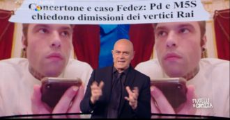 Copertina di Il monologo di Crozza: “Concertone? Fedez spara su Salvini. Pd e M5s chiedono le dimissioni dei vertici Rai che hanno nominato loro”