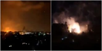 Copertina di Striscia di Gaza, le immagini dell’attacco aereo dell’esercito israeliano: lanciate migliaia di razzi nella notte