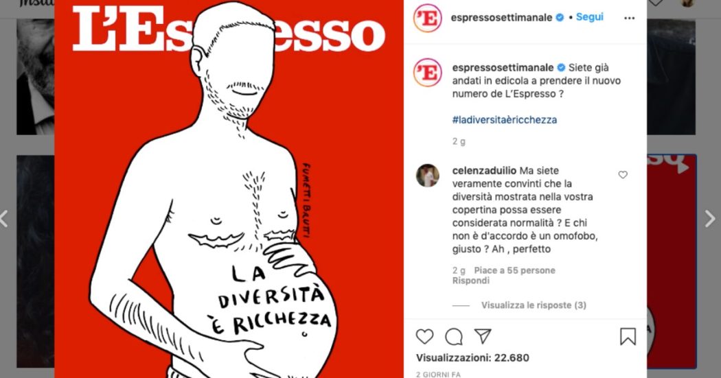 La copertina de l’Espresso e la ‘maternità maschile’, non so da cosa iniziare per esprimere sgomento