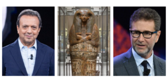 Copertina di Piero Chiambretti: “A Torino gira voce che la Juve non vinca la coppa per il museo egizio”. La direttrice conferma: “Fazio lo pensa, non mi invita più”