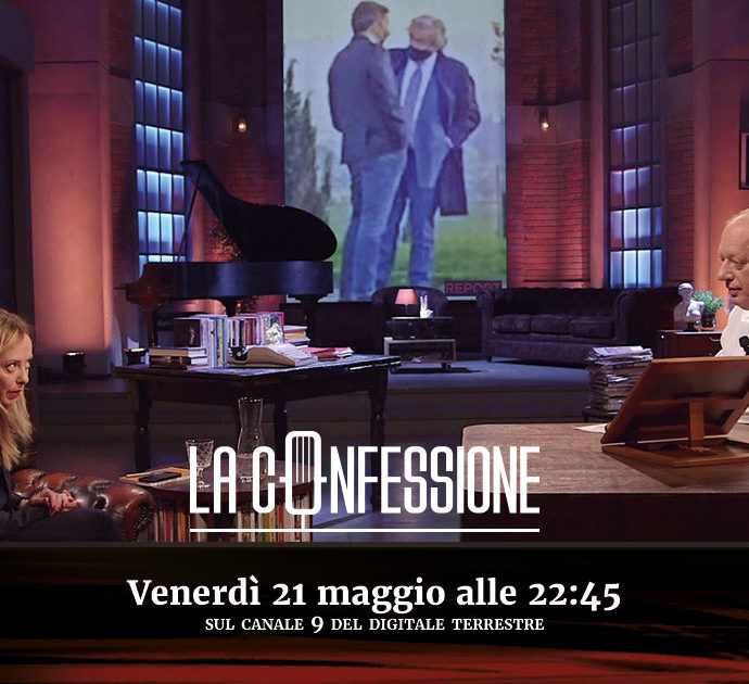 Giorgia Meloni a La Confessione (Nove) di Peter Gomez: “L’incontro Renzi-Mancini? Il fatto in sé è normale, ma modalità e giustificazioni date no”