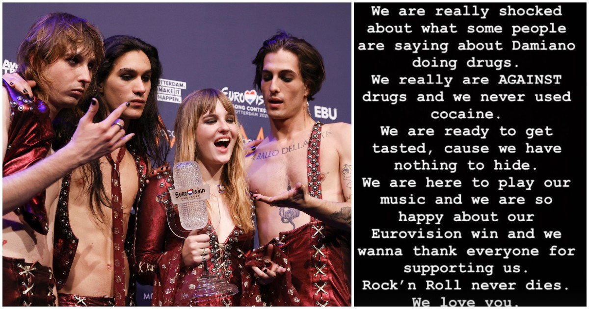Eurovision 2021, "Damiano dei Maneskin stava sniffando cocaina durante la premiazione": ma è una ...