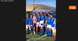 Copertina di Partita del Cuore, Melissa Satta pubblica un video mentre palleggia: “Chi l’ha detto che le donne non possono giocare a calcio?”