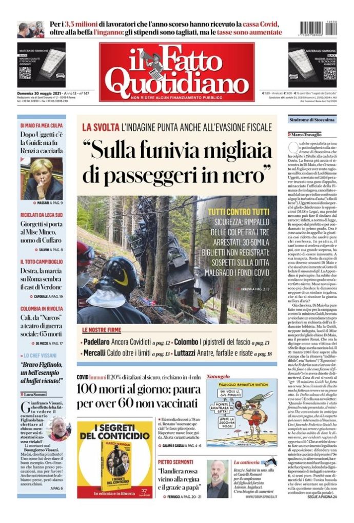 Copertina di domenica 30 maggio 2021