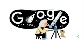 Copertina di Google dedica un doodle in 3D a Margherita Hack per celebrare i 99 anni dalla sua nascita