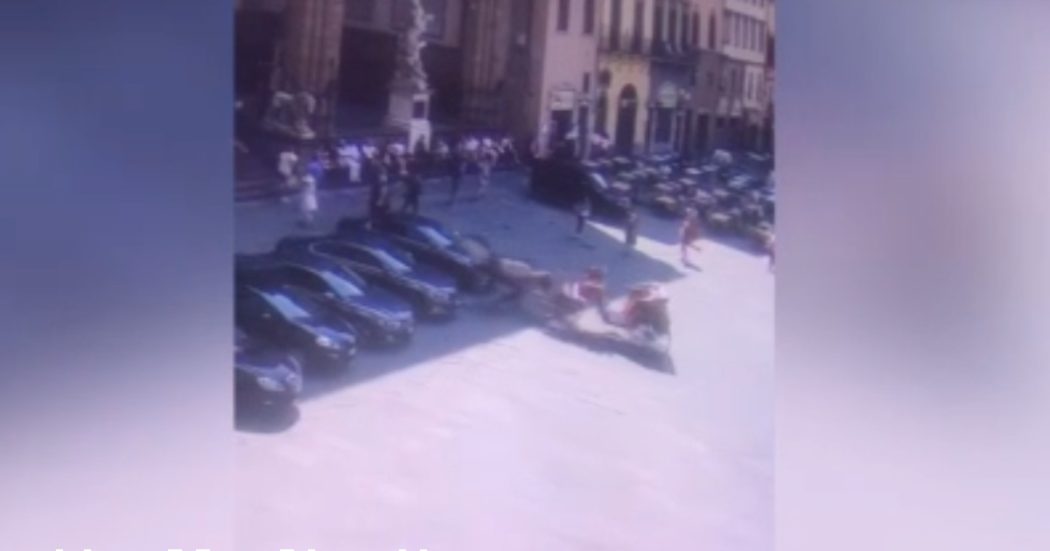 Cavallo imbizzarrito danneggia l’auto della ministra Luciana Lamorgese e ‘semina il panico’ in piazza Signoria