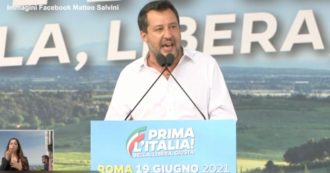 Copertina di Manifestazione della Lega, Salvini presenta il tandem Michetti-Matone: “Nelle loro mani il futuro della città. Basta malgoverno a Roma”